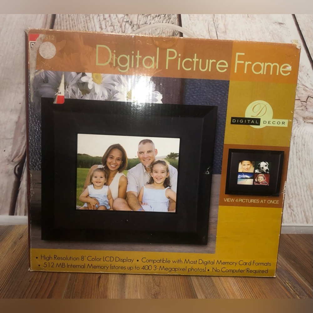 Digital Decor Digit 8" Photo Frame Black Frame DPF8512 NEW in BOX  512MB Memory